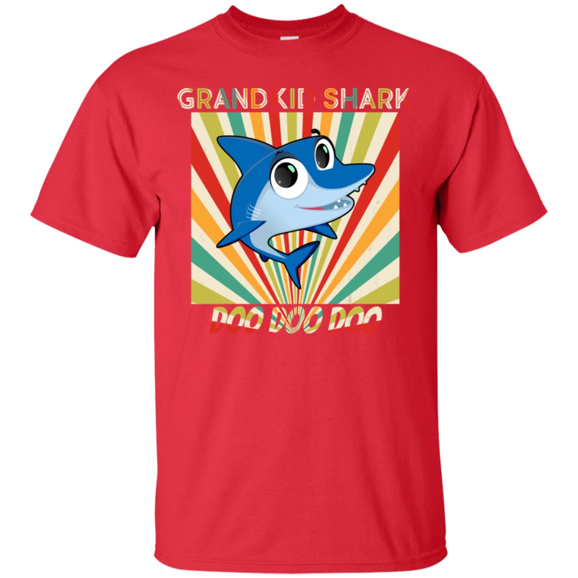 Grandkids Shark Doo Doo Doo Family Shark Gift Shirt Red