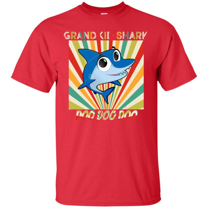 Grandkids Shark Doo Doo Doo Family Shark Gift Shirt Red