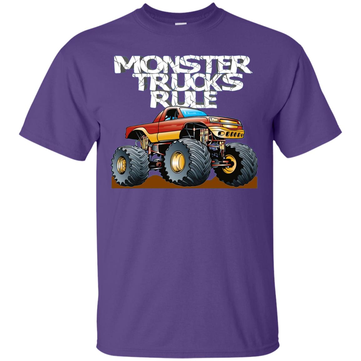 Monster Trucks Rule Trucker T-shirt Purple