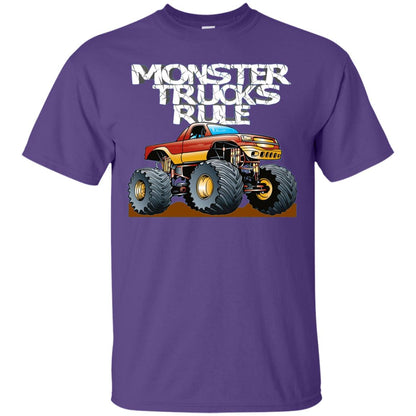 Monster Trucks Rule Trucker T-shirt Purple