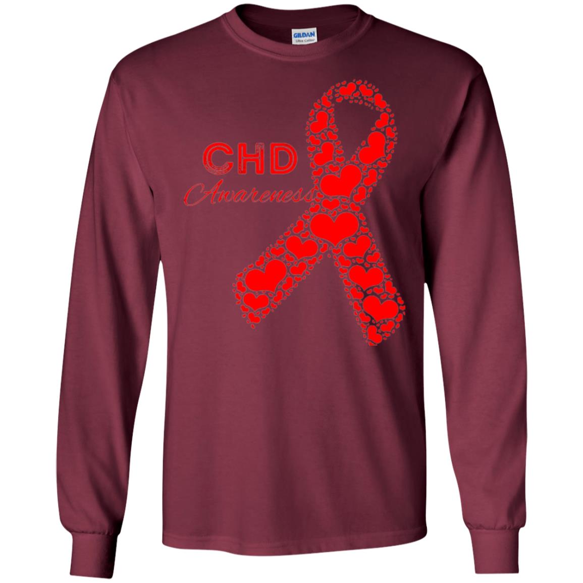 Chd Congenital Heart Defect Awareness T-shirt National Wear Red Maroon
