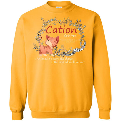 Cation An Ion With A Paws-itive Charge The Most Adorable Ion Ever Positive Thinking Day Shirt Gold