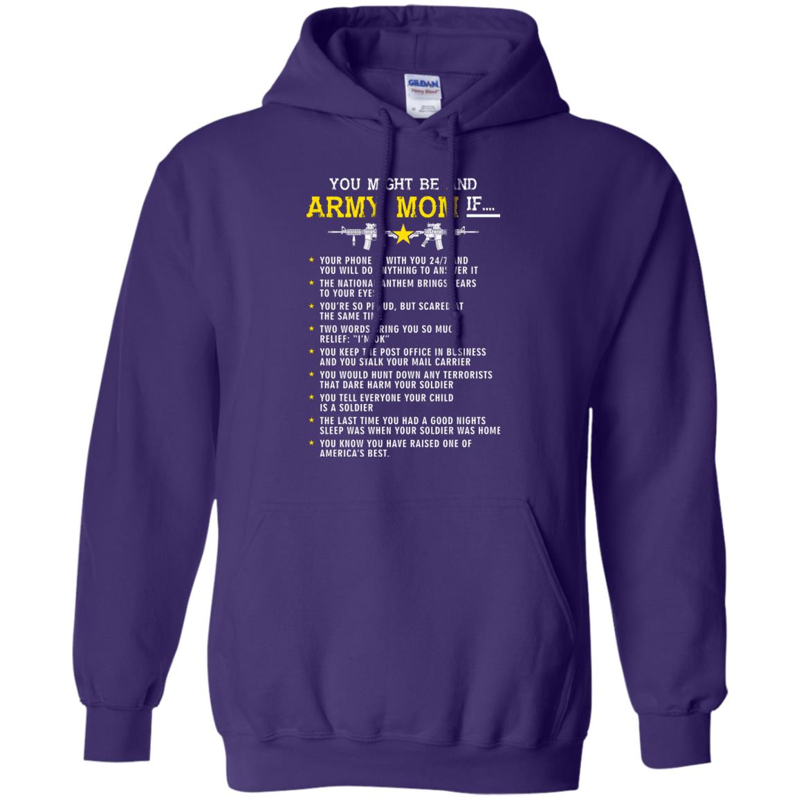 Veteran T-shirt You Might Be An Army Mom If Purple