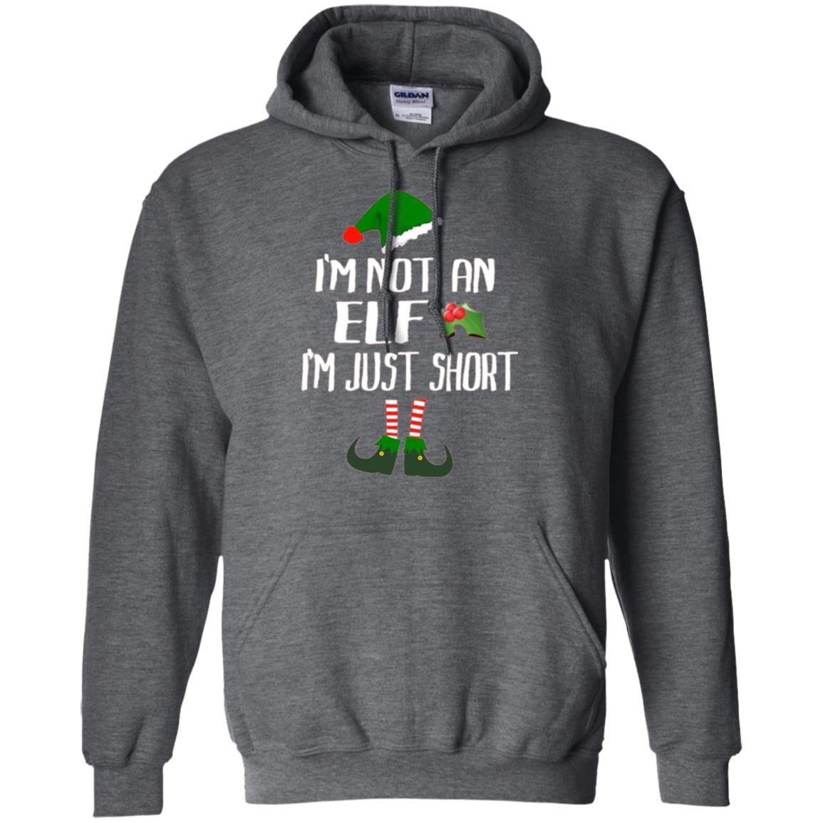 Funny Christmas T-shirt I_m Not An Elf I_m Just Short Dark Heather