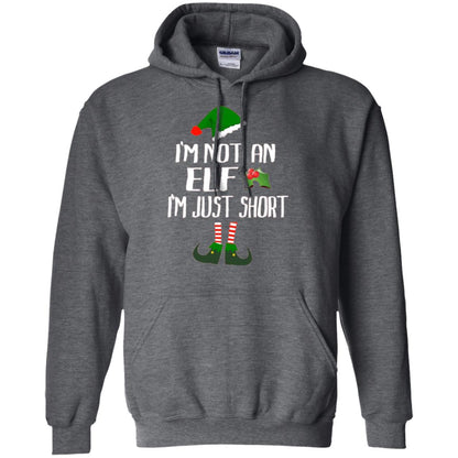 Funny Christmas T-shirt I_m Not An Elf I_m Just Short Dark Heather