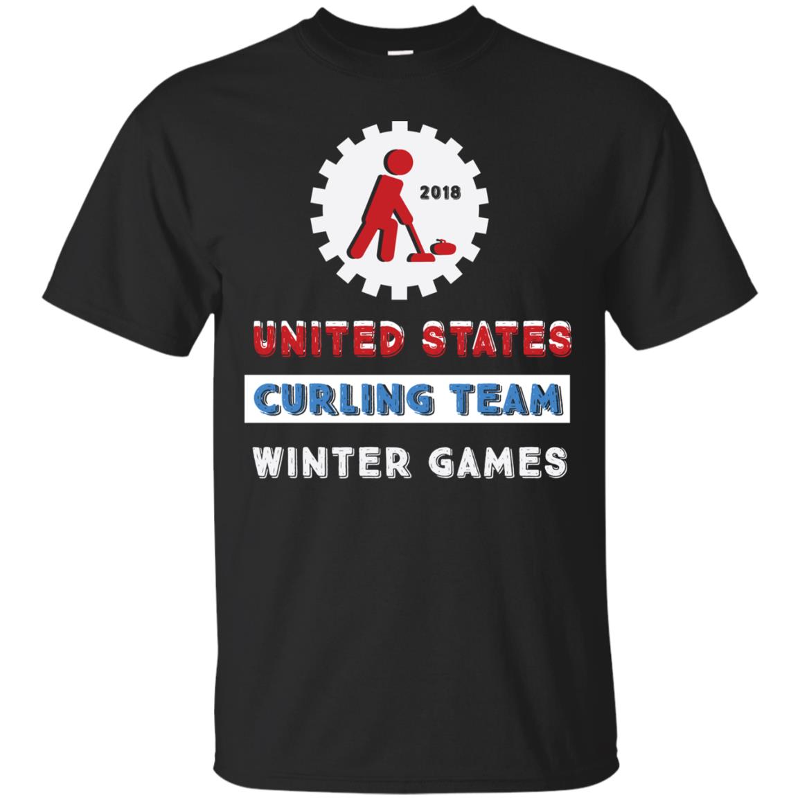 United States Curling Team Winter Games Curling Lover T-shirt Black