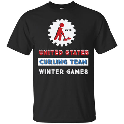United States Curling Team Winter Games Curling Lover T-shirt Black