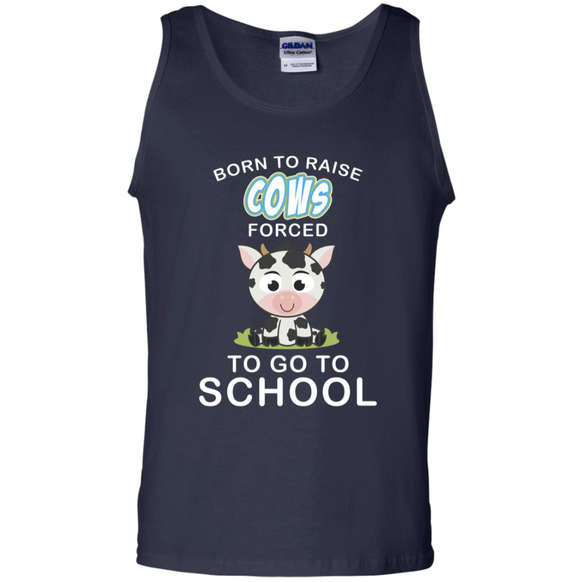 Born To Raise Cows Forced To Go To School Shirt Navy