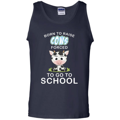 Born To Raise Cows Forced To Go To School Shirt Navy