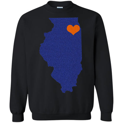 Football T-shirt Chicago Illinois Heart Black