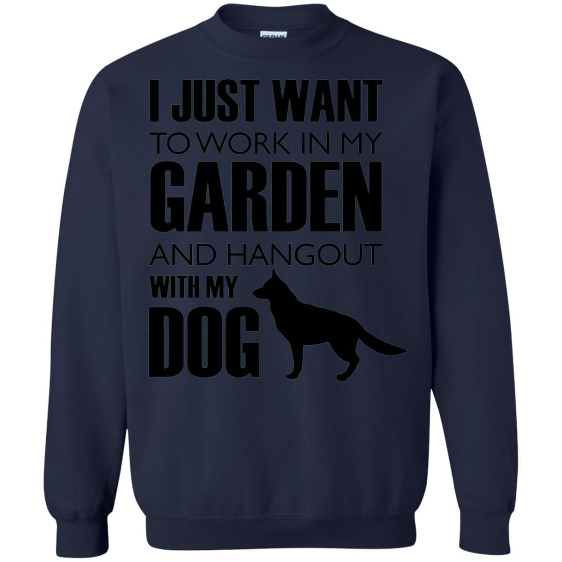 Dog Lovers T-shirt I Just Work In My Garden And Hangout With My Dog Navy