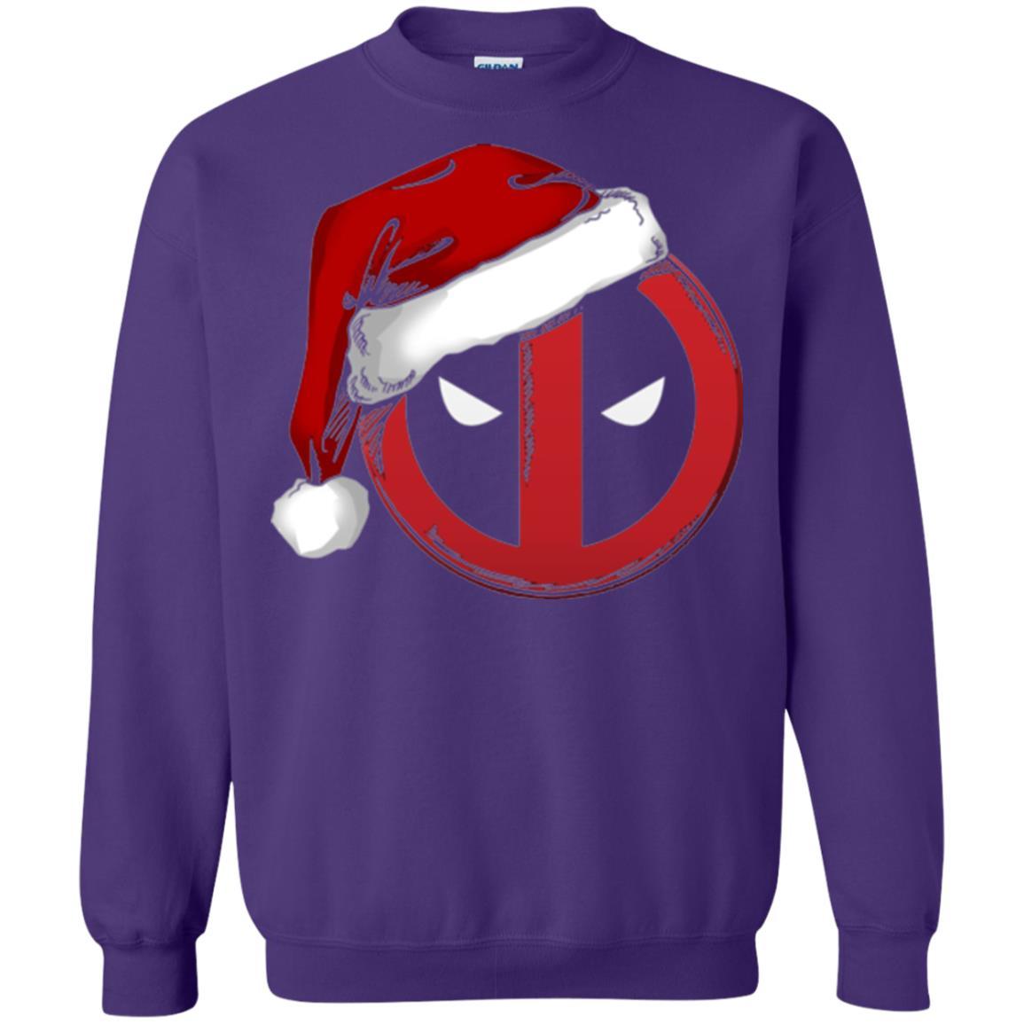 Christmas T-shirt Marvel Deadpool Icon Santa Hat Christmas Graphic Purple