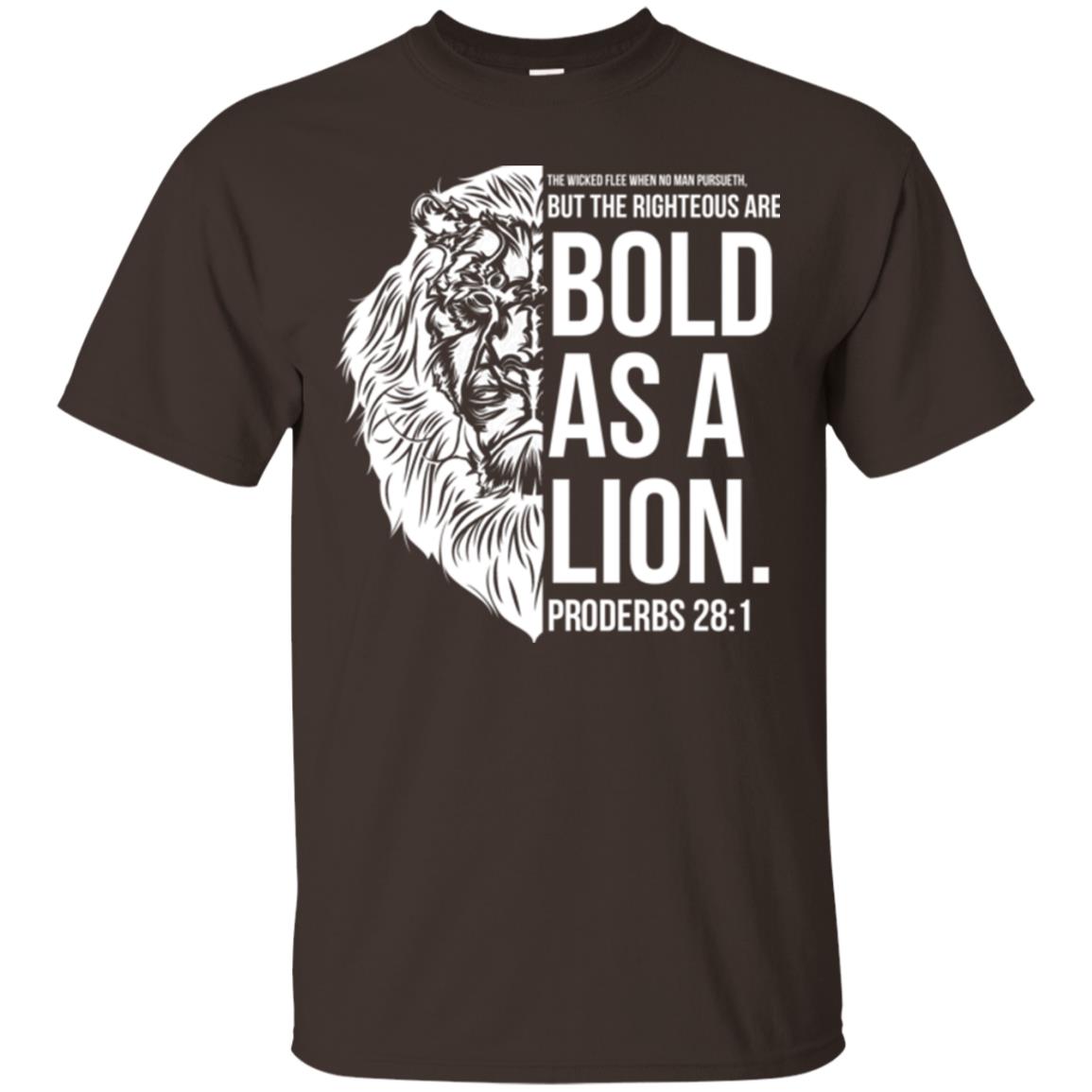 Christian T-shirt Bold As A Lion T-shirt Dark Chocolate
