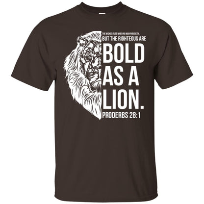 Christian T-shirt Bold As A Lion T-shirt Dark Chocolate
