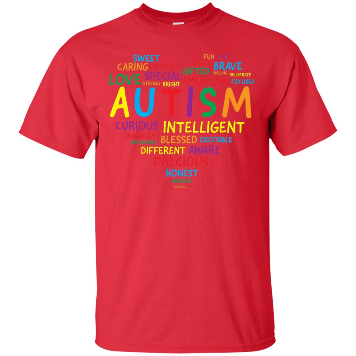 Autism Heart Autism Awareness T-shirt Red