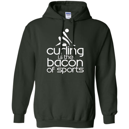 Funny Curling Is The Bacon Of Sports T-shirt Forest Green
