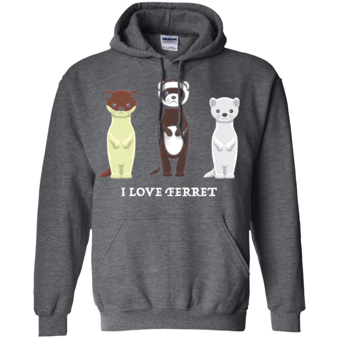 Ferret T-shirt I Love Ferret Dark Heather