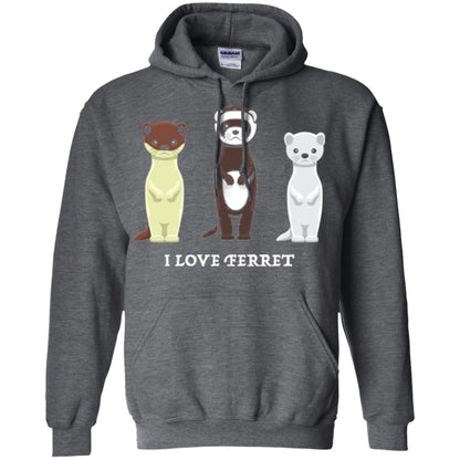 Ferret T-shirt I Love Ferret Dark Heather