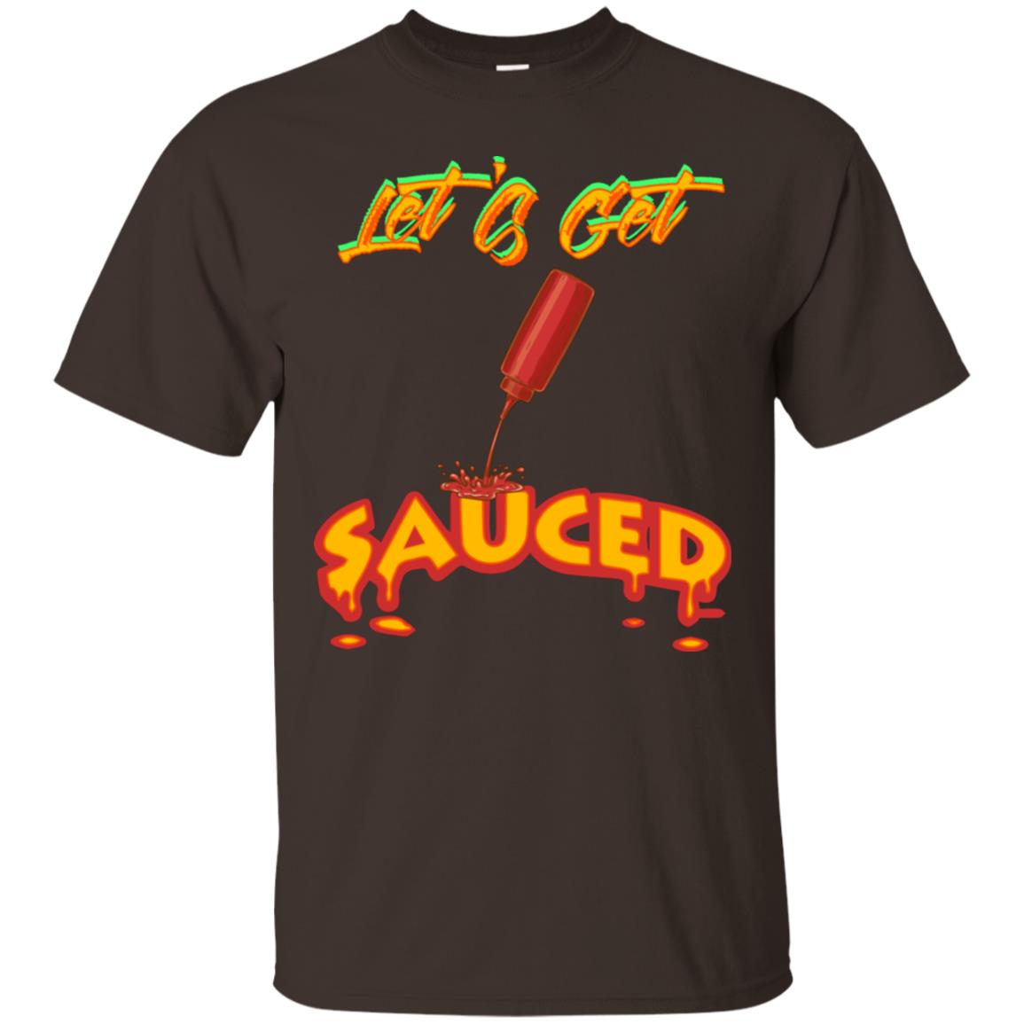 Let's Get Sauced Thanksgiving X-mas Gift Shirt Dark Chocolate