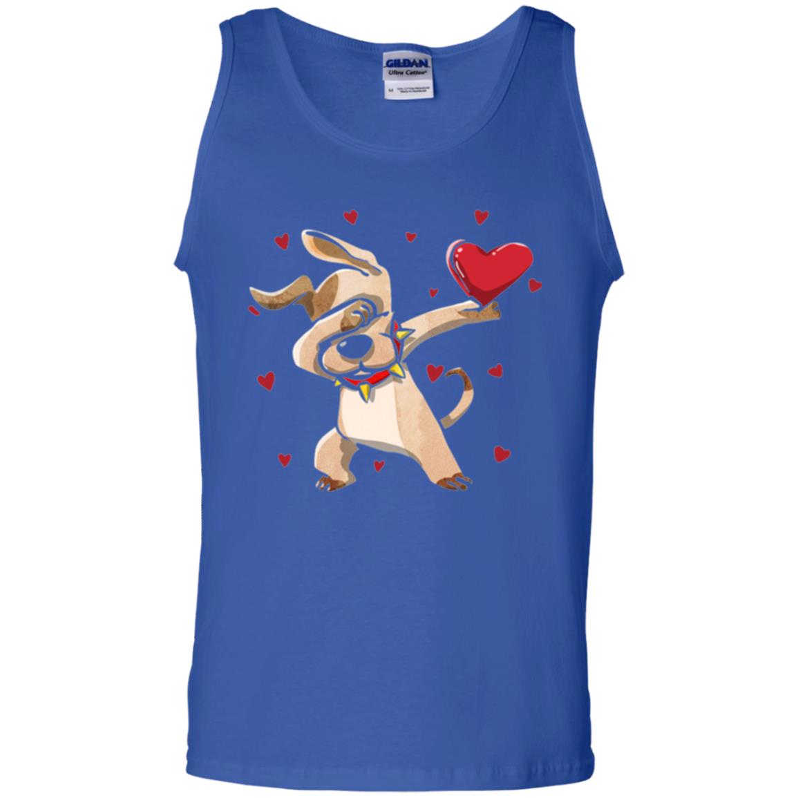 Funny Dabbing Dog Valentine_s Day T-shirt Royal