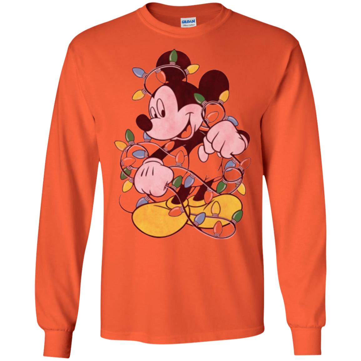 Christmas Lights T-shirt Disney Mickey Mouse Orange
