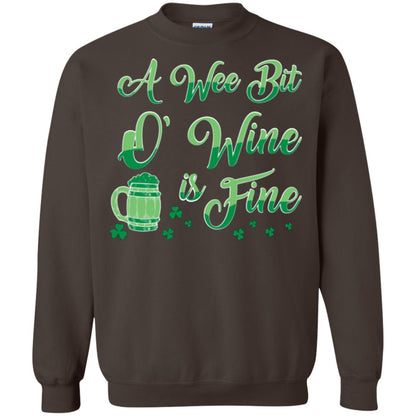 A Wee Bit O’ Wine Is Fine St. Patrick's Day T-shirt Dark Chocolate