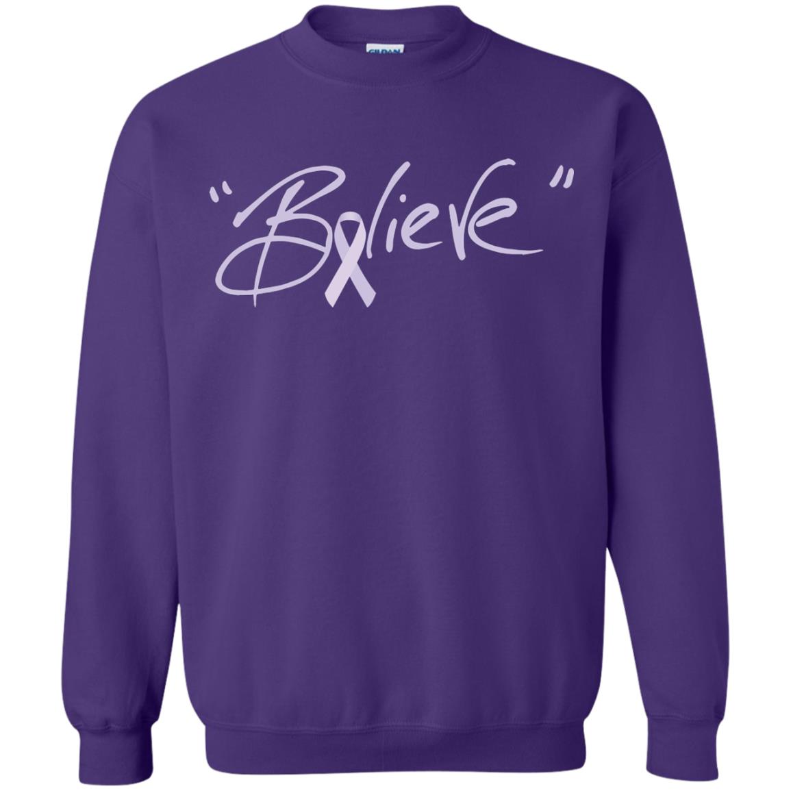 All Cancer Awareness Shirt Lavender Ribbon Believe Purple