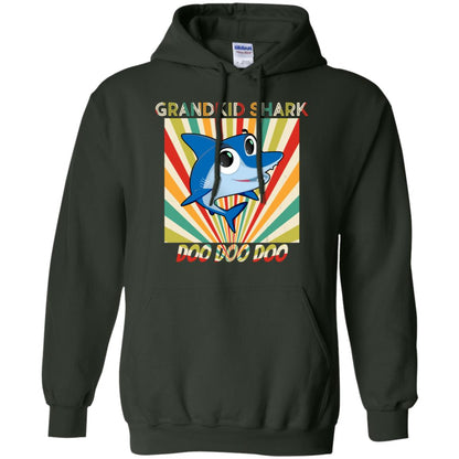 Grandkids Shark Doo Doo Doo Family Shark Gift Shirt Forest Green