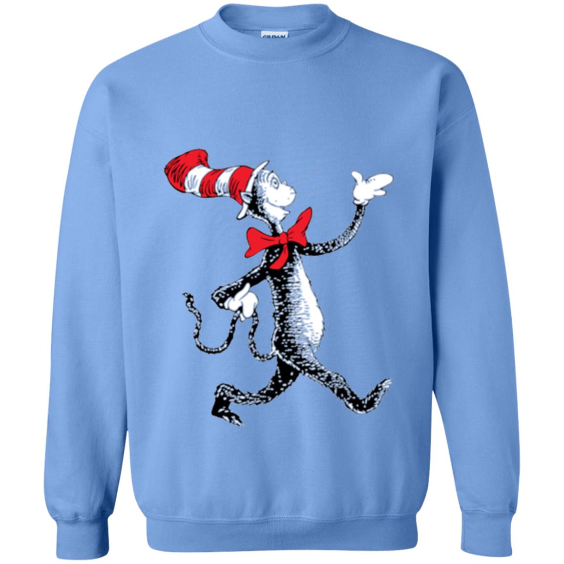 Dr. Seuss Strolling Cat Autism Awareness T-shirt Carolina Blue