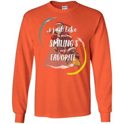 Christmas T-shirt I Just Like To Smile Smiling My Favorite Orange