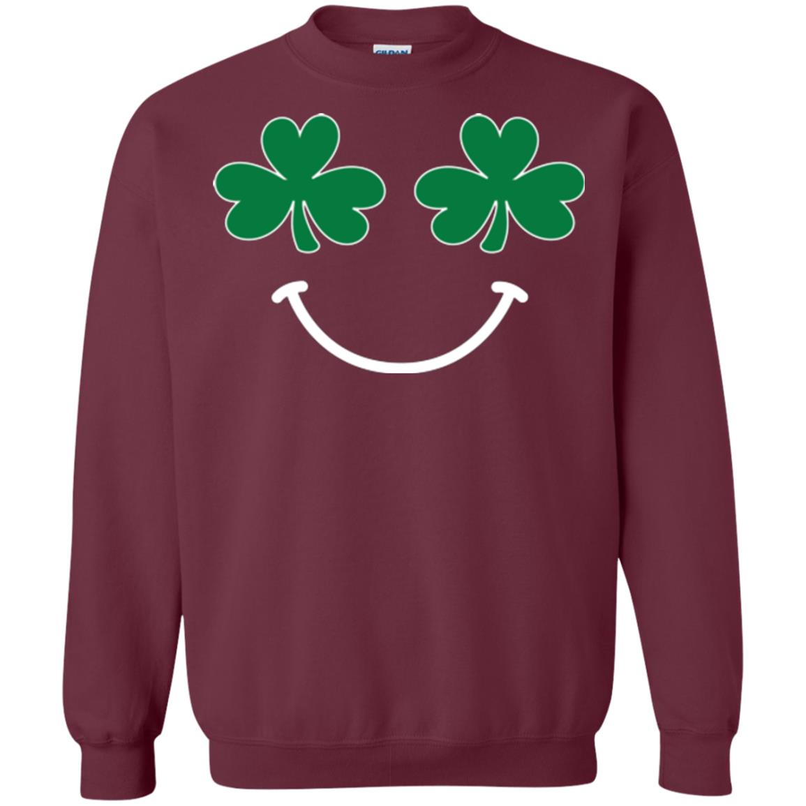 Saint Patrick's Day T-shirt Smiling Shamrocks Maroon