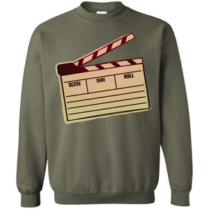 Movie Clapper Filmmaker Film Student ShirtG180 Gildan Crewneck Pullover Sweatshirt 8 oz.