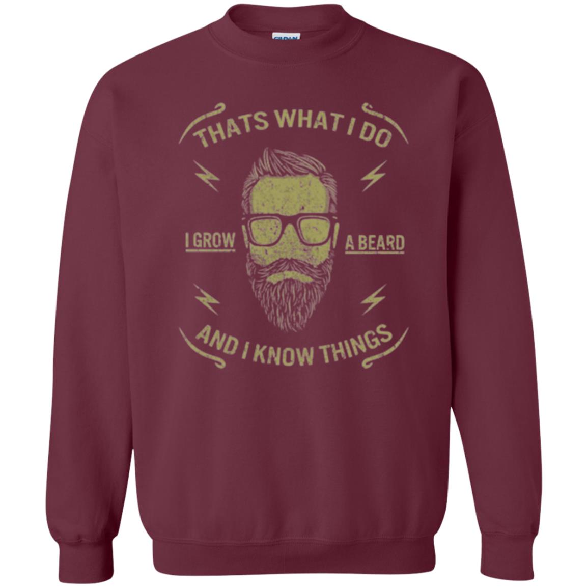 Funny Joke Retro Vintage T-shirt That What I Do I Grow A Beard Maroon