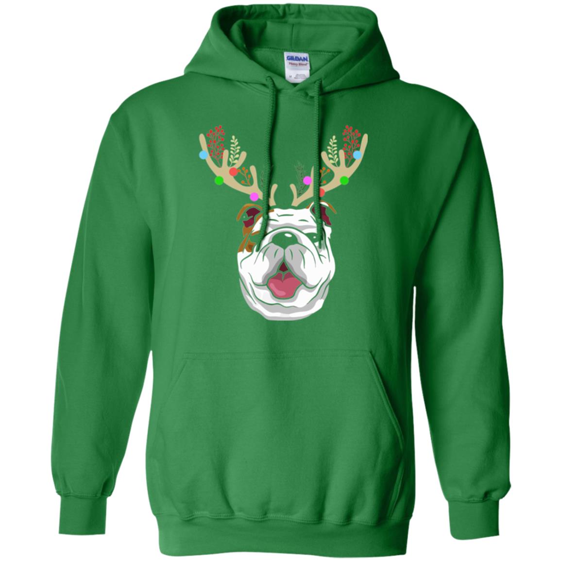 Dog Lovers T-shirt Funny Bulldogs With Antlers Irish Green