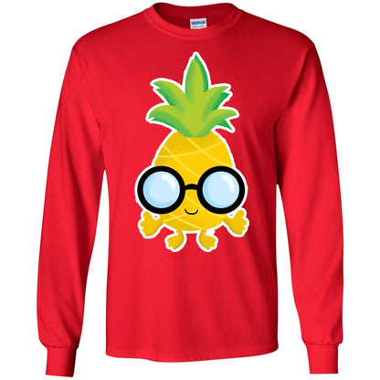 Funny Pineapple With Glasses For Boys Mens Shirt Red