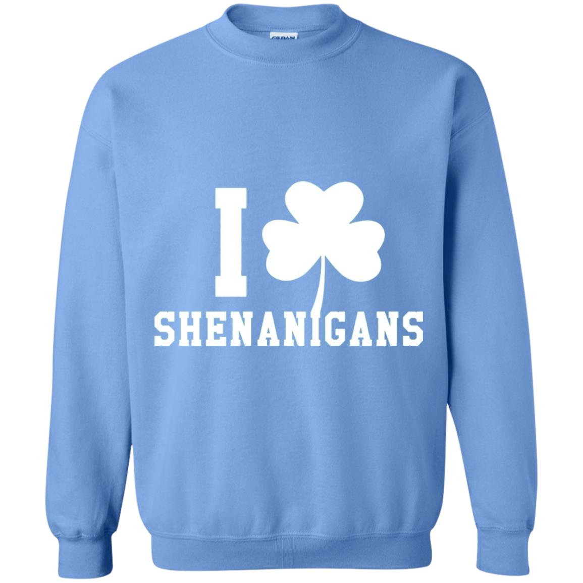 I Love Shenanigans Shamrock Saint Patrick_s Day T-shirt Carolina Blue