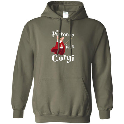 Dog Lover T-shirt My Patronus Is A Corgi T-shirt Military Green