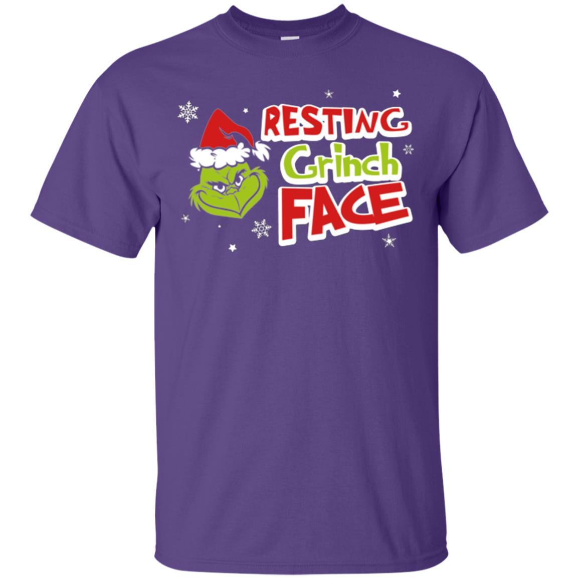 Christmas T-shirt Resting Grinch Face Purple