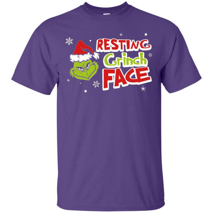 Christmas T-shirt Resting Grinch Face Purple