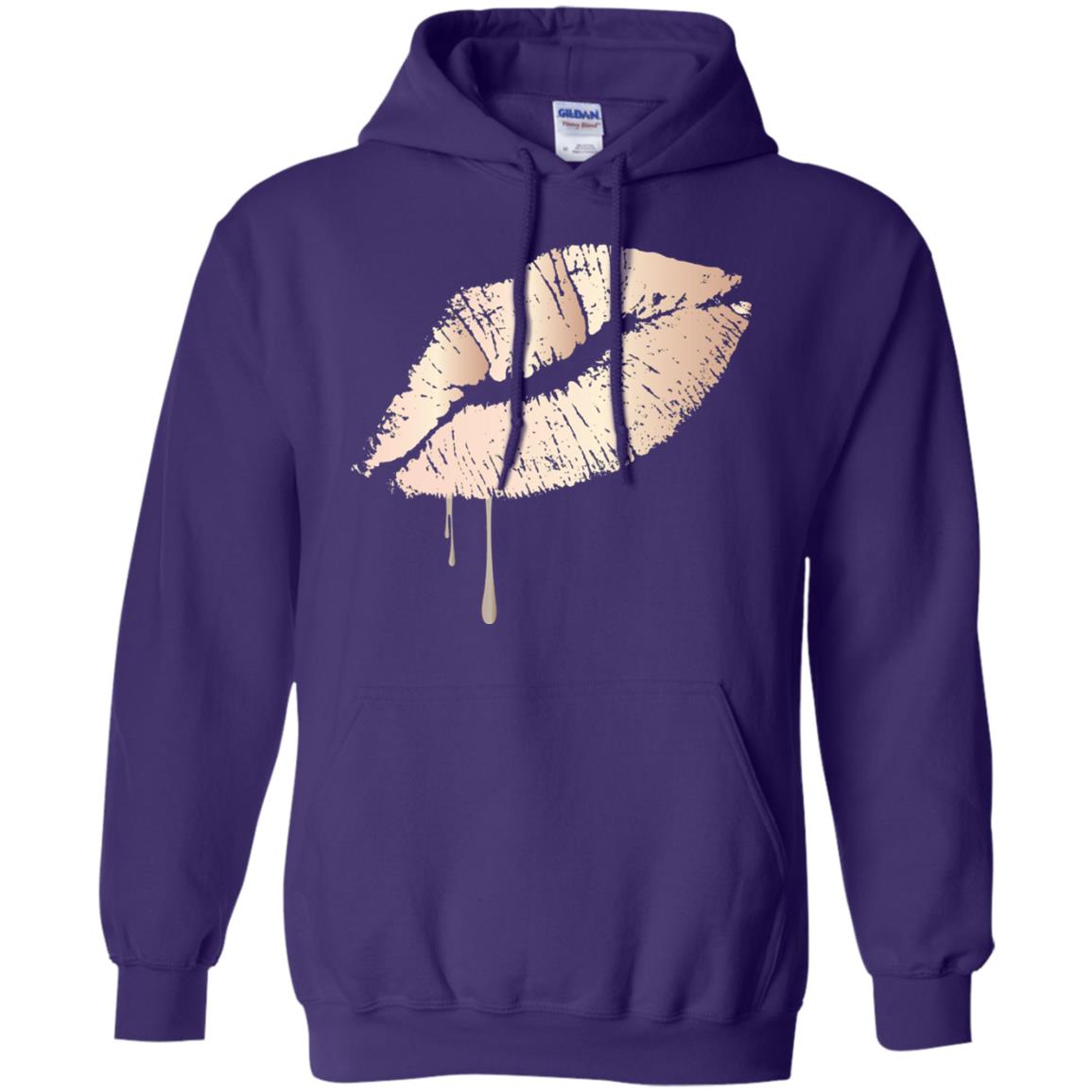 Rose Gold Dripping Lips T-shirt Purple