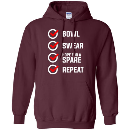 Bowling Lover T-shirt Bowl Swear Hope For A Spare Repeat Maroon