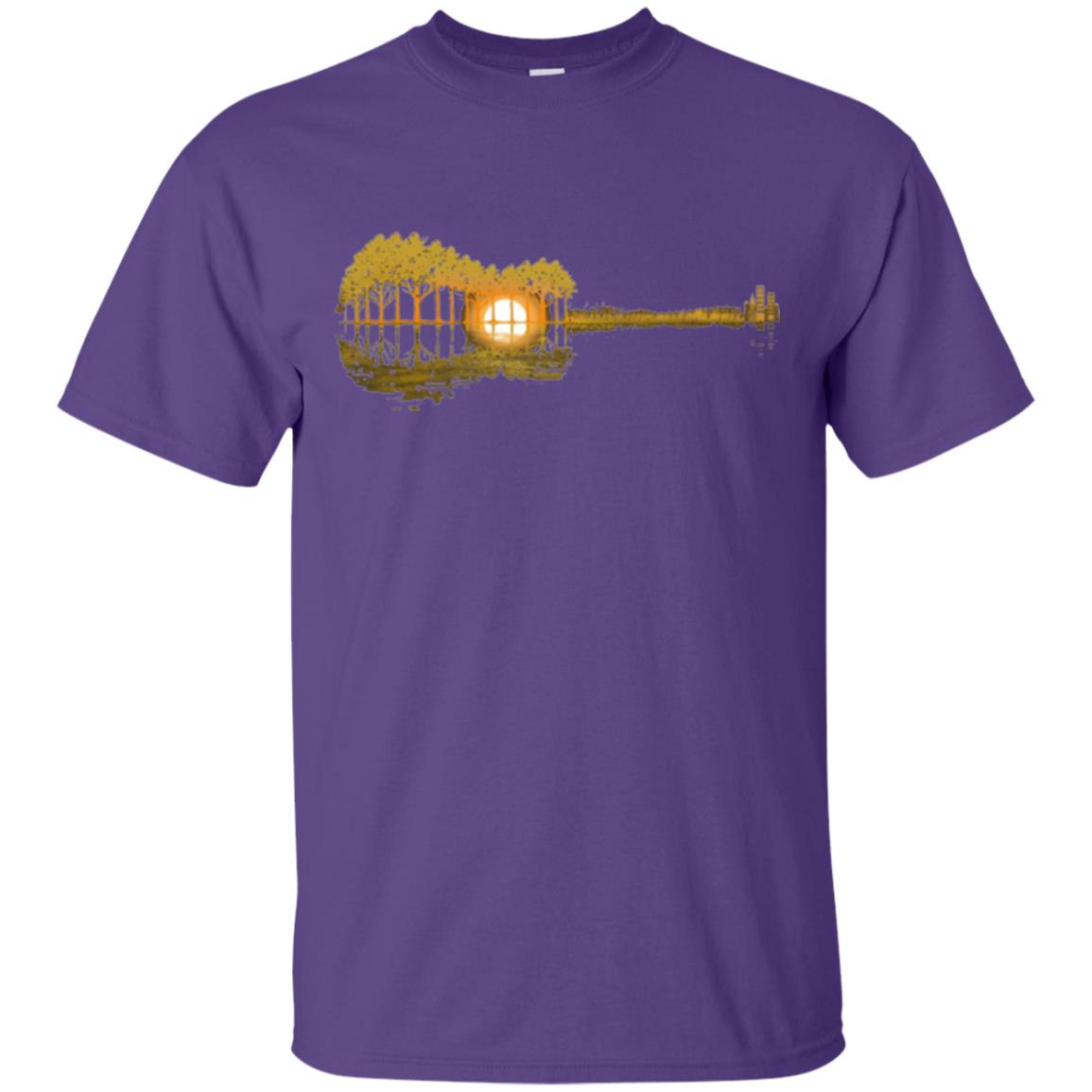 Guitar Lovers T-shirt Guitar Lake Shadow Purple