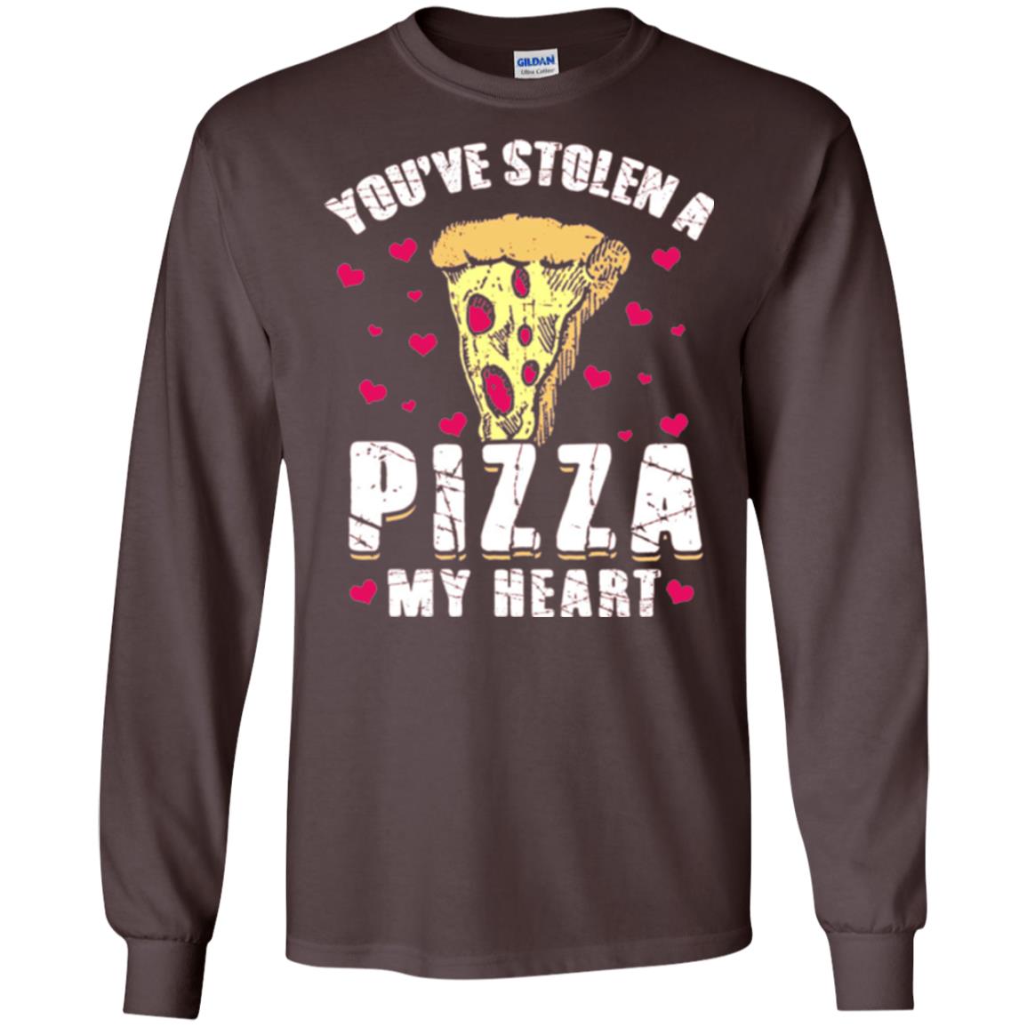 Funny Valentines Day Shirt Food Gift You_ve Stolen Pizza My Heart Dark Chocolate