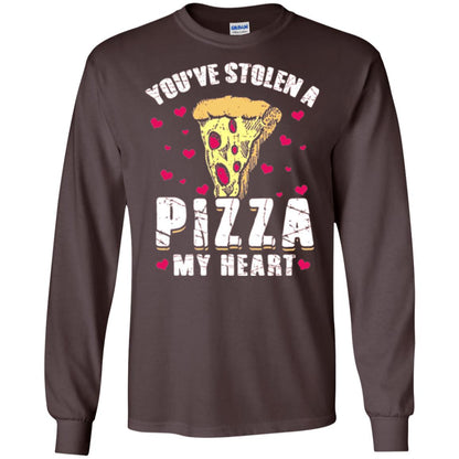 Funny Valentines Day Shirt Food Gift You_ve Stolen Pizza My Heart Dark Chocolate