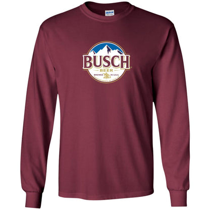 Beer Lovers T-shirt Busch Beer Maroon