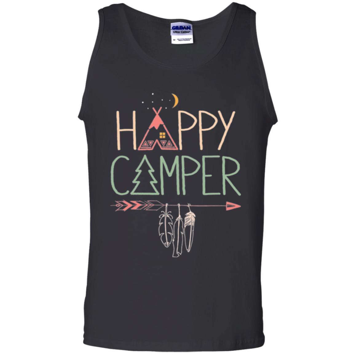 Camper T-shirt Happy Camping Black