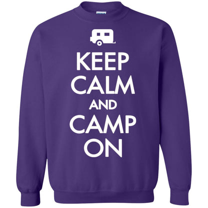 Keep Calm And Camp On Camping Lover Shirt For Camper Purple