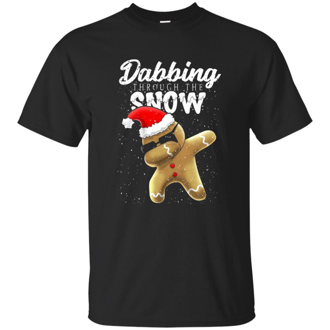 Dabbing Gingerbread T-shirt Dabbing Through The Snow Black