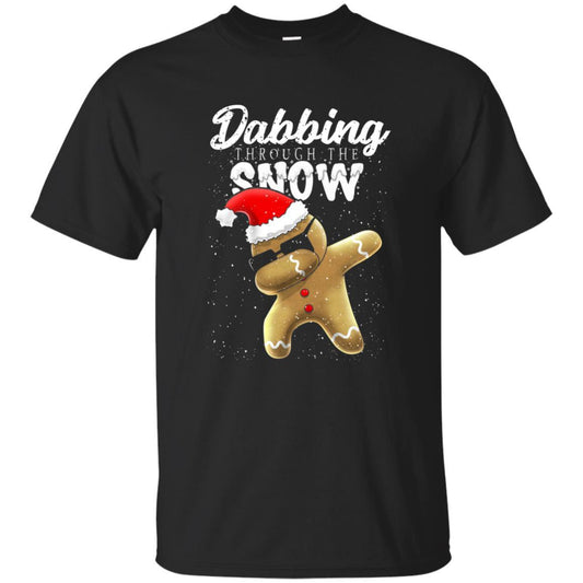 Dabbing Gingerbread T-shirt Dabbing Through The Snow Black