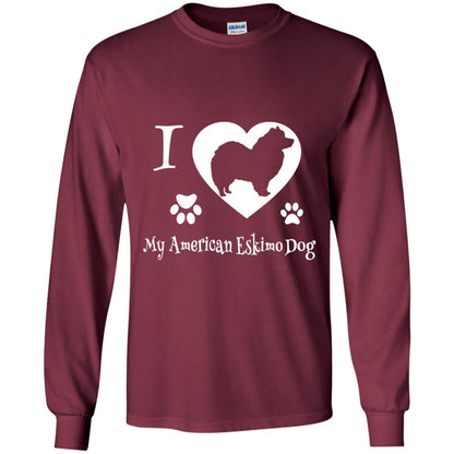Dog Lover T-shirt I Love My American Eskimo Dog Maroon